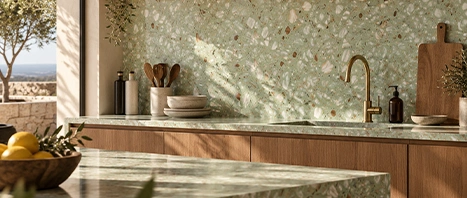 Matériaux décoratifs pour architectes et décorateurs : MDF sculpté, liège naturel, terrazzo et pierre. ARTENDÉCO, solutions sur mesure.